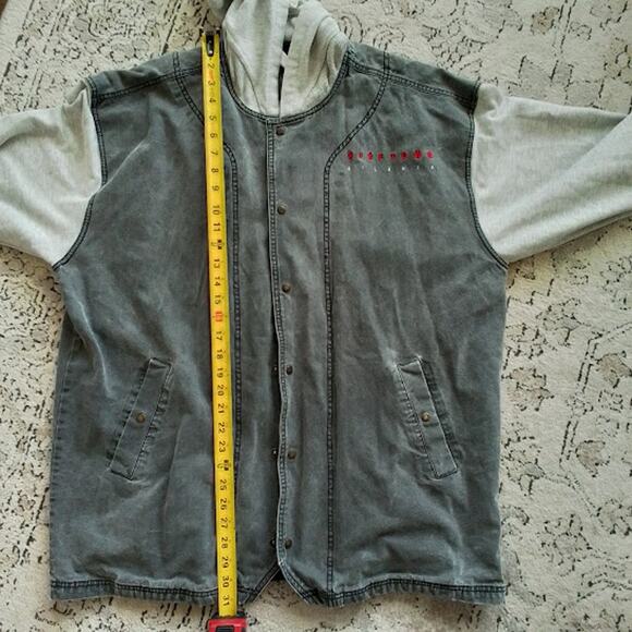 Vintage Nike Niketown Atlanta Denim Hoodie Jacket Size L - Picture 7 of 8